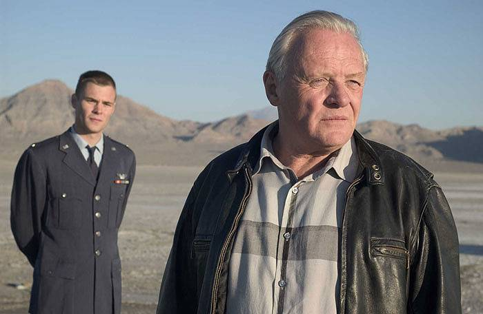 Anthony Hopkins on the Bonneville Salt Flats.